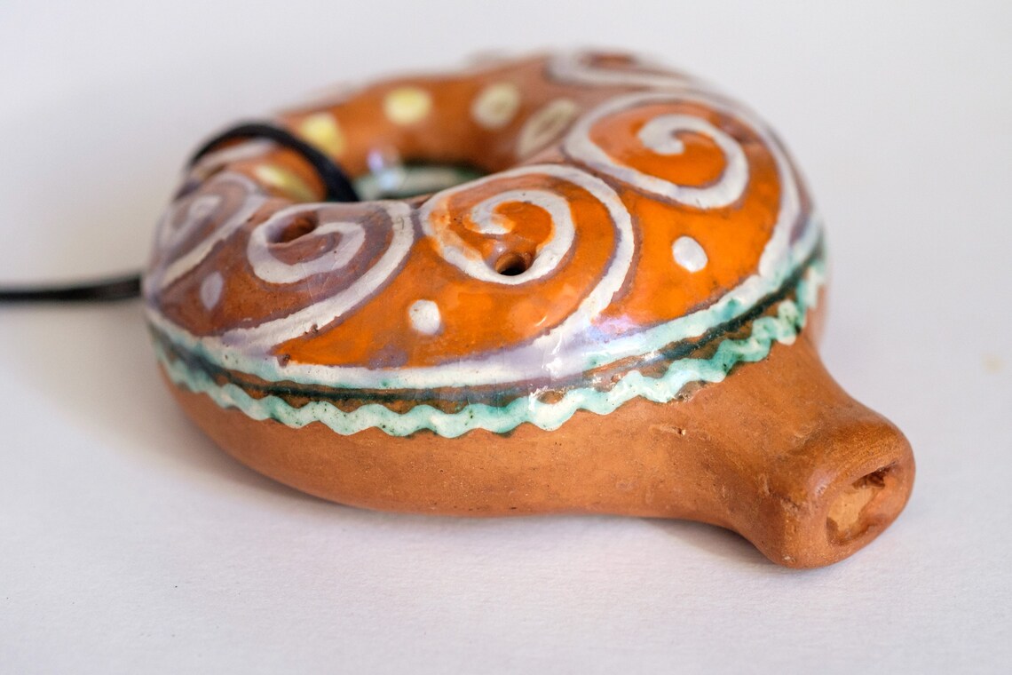 Ceramic Ocarina Endless Movement. A Beautiful Pendent Whistle Etsy