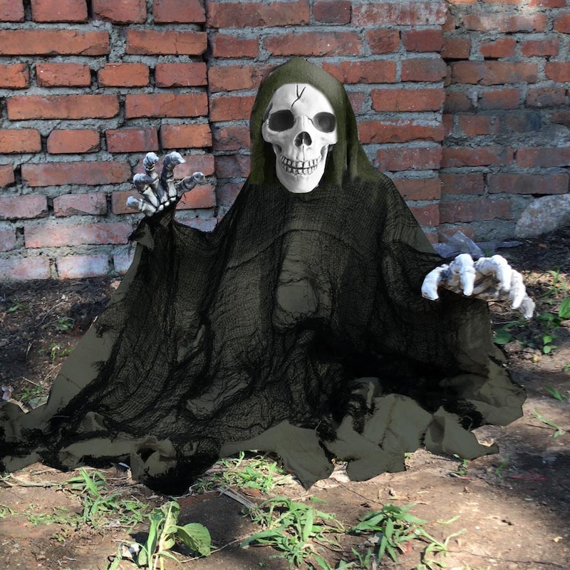 The "Night Stalker" life size Outdoor Halloween Skeleton