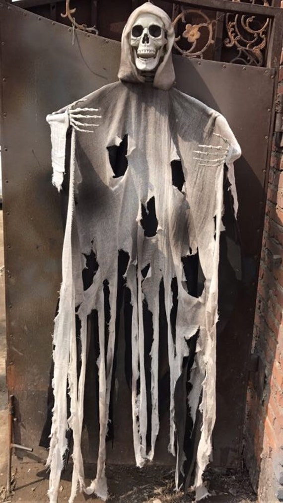 thumbnail interactive-video image 1 of Fun Express Large Posable Skeleton Scarecrow Outfit – 2pc, Halloween Decor 1 of 5