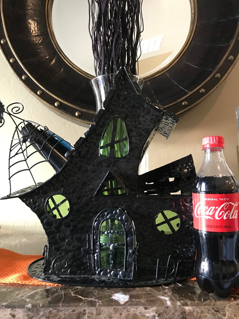 15 Inch Spooky Gothic Haunted House Halloween Candle Holder Etsy