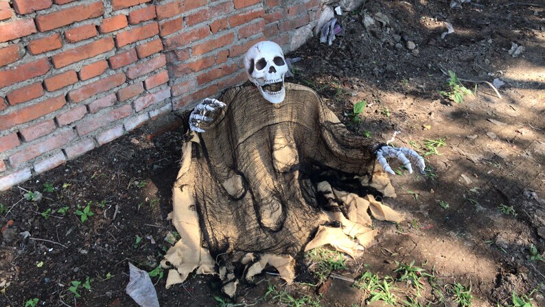 The Night Creeper Life Size Outdoor Halloween Grave Yard Skeleton image 2