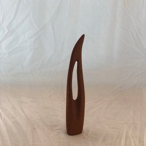 Vintage Mid Century Modern Abstract Teak Wood Statue