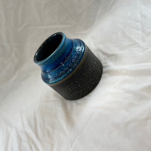 Vintage Mid Century Aldo Londi Rimini Blue Vase Italian Bitossi -Marked P10-12 Italy