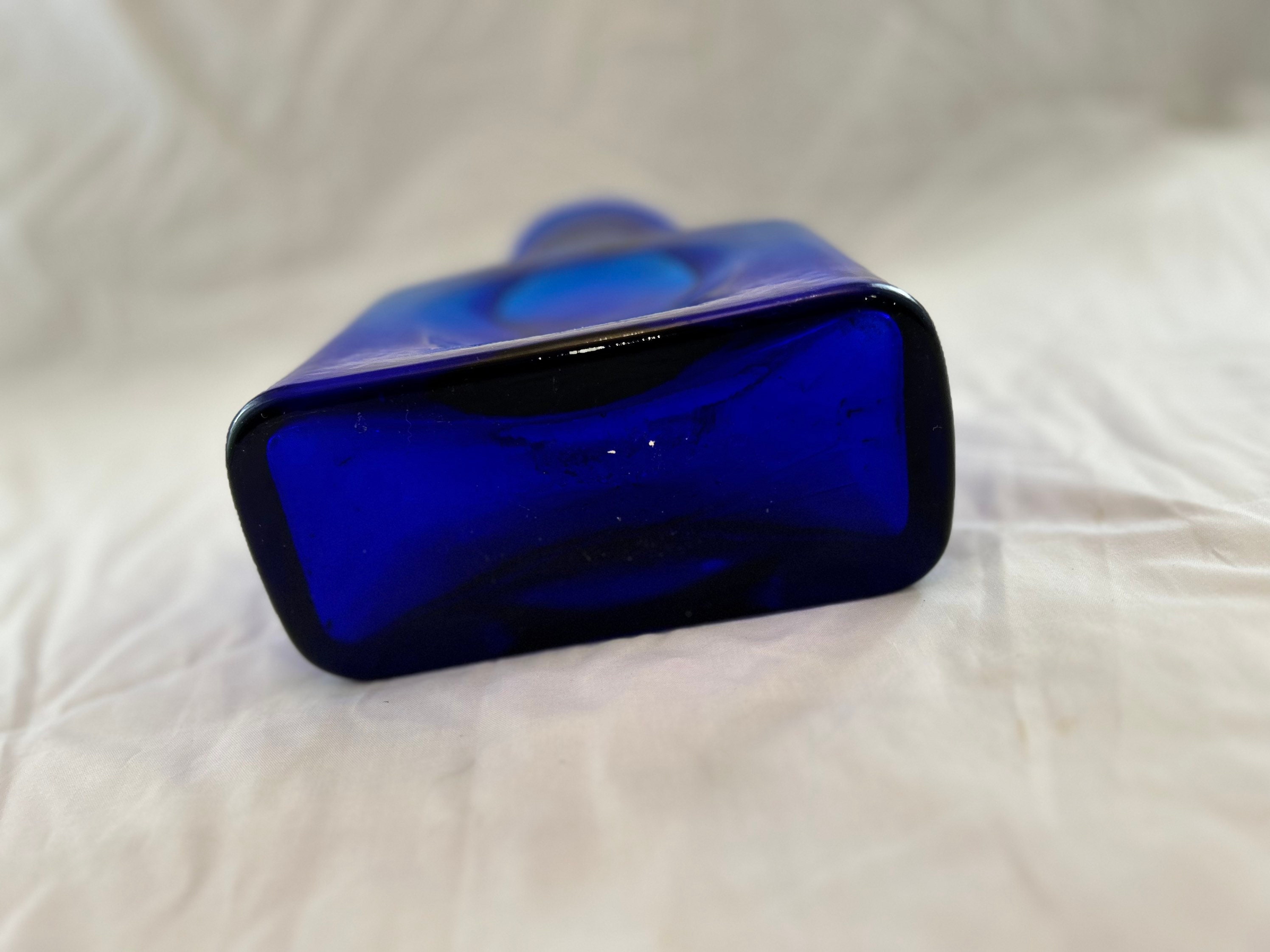 Vintage blenko cobalt blue water pitcher etsy