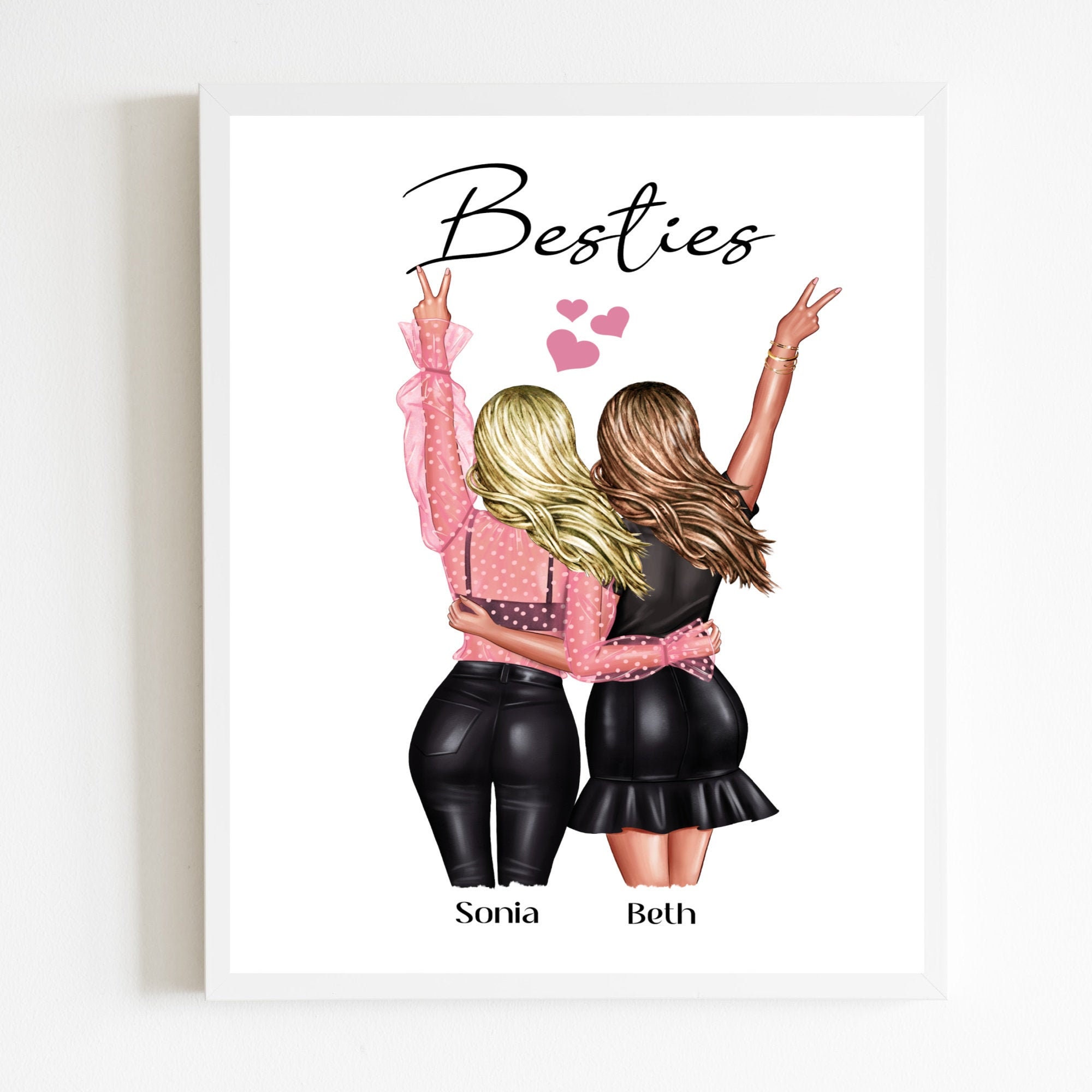 Personalised Best Friend Print Bestie Gift Bestie Print Etsy