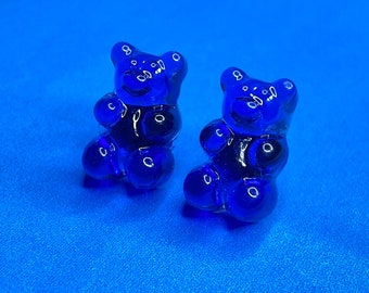 Dark Blue Gummy Bear Earrings