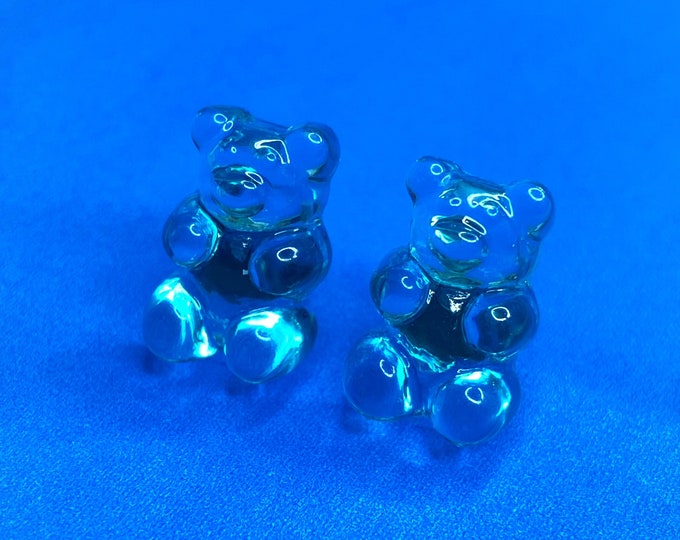 Translucent Light Blue Gummy Bear Earrings