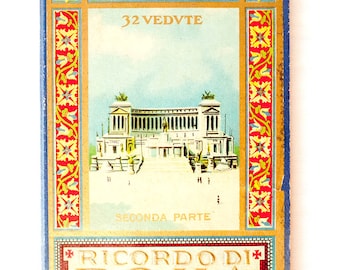 Foldout Rome photo album, 1930s Italian tourist souvenir