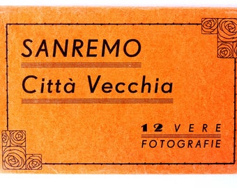 Sanremo foldout photo album with 12 black and white pictures from Italy