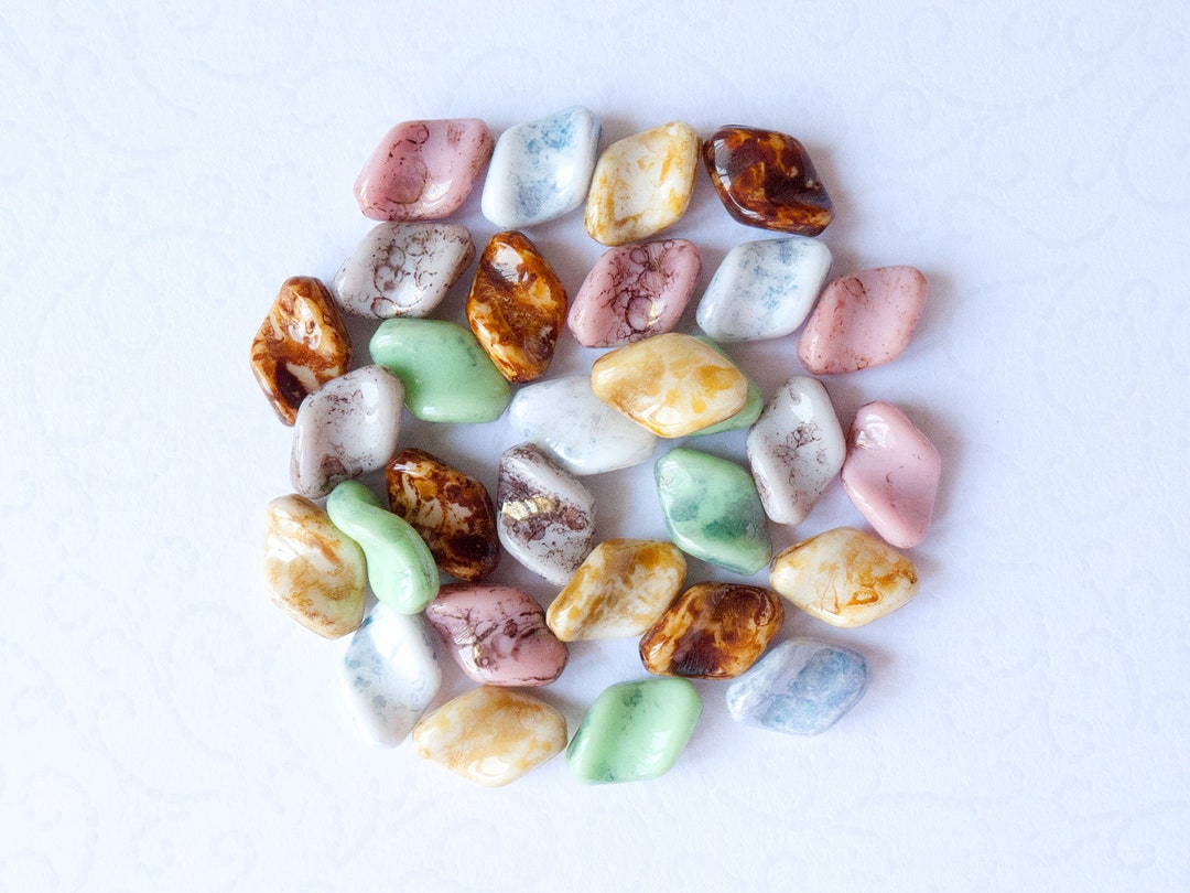 Lot of 29 Vintage Ceramic Beads Upcycled Beads Glazed Etsy