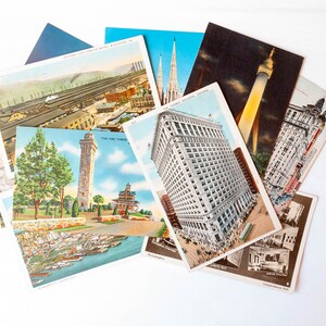 10 cartoline d'epoca degli Stati Uniti, collezione di cartoline americane, cartoline da collezione, materiale artigianale per collage, diario, album