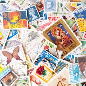 Mezcla aleatoria de 100/250/500 sellos postales de todo el mundo, sellos coleccionables, suministros para arte en papel, collage, álbum de recortes, diario, decoupage