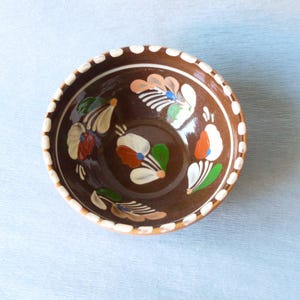 Handpainted wall hanging bowl from Sárospatak, Hungarian folk art, rustic home décor