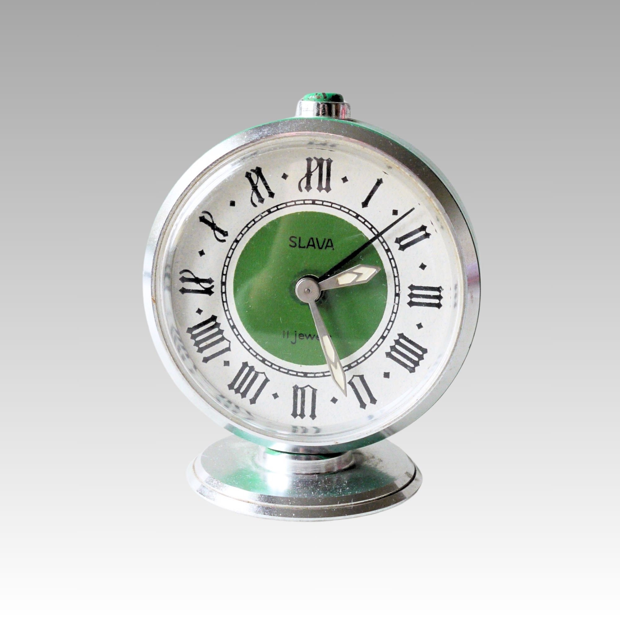 Green Mid-century Slava Alarm Clock From the USSR - Etsy