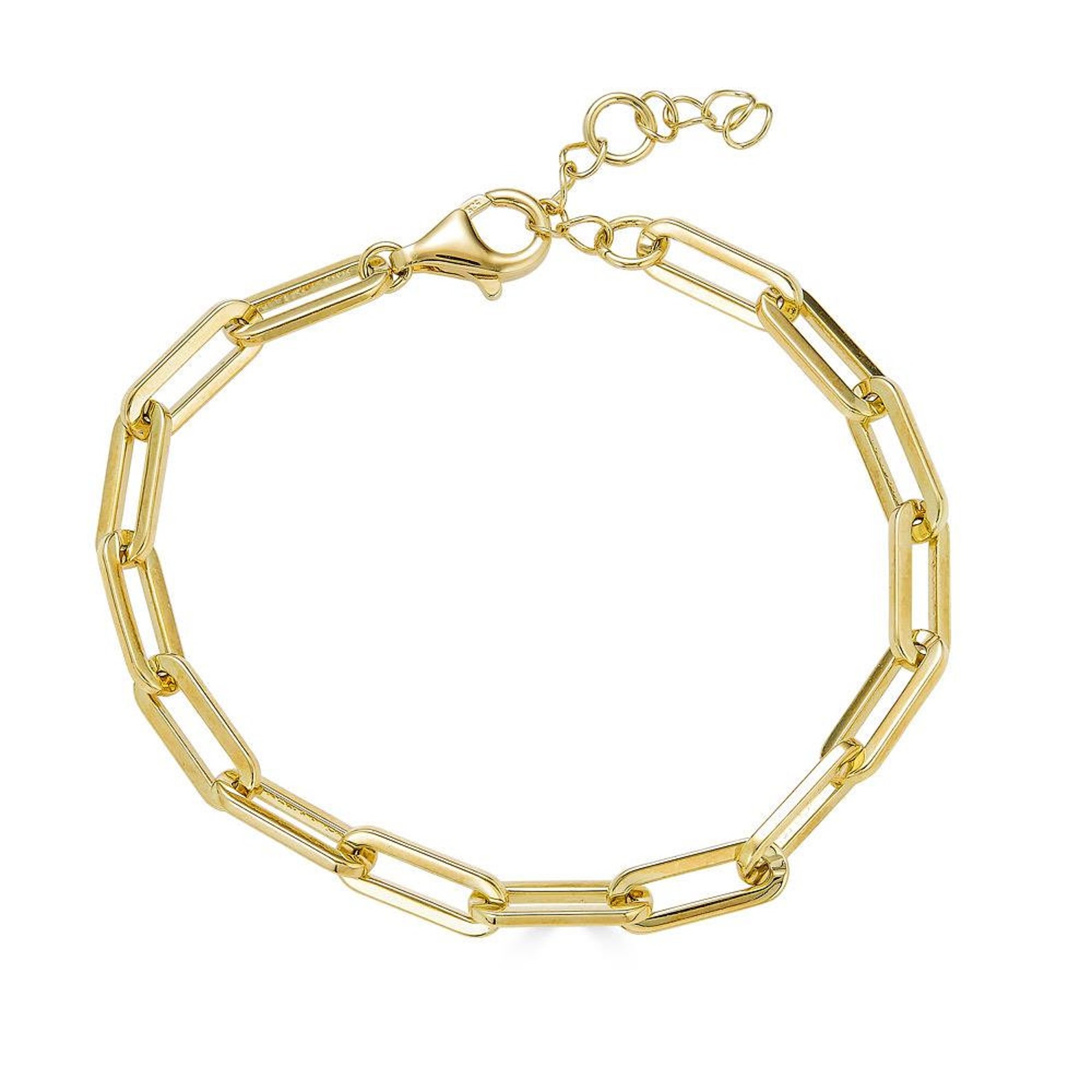 Gold Link Bracelet 925 Sterling Silver Layered Gold Etsy