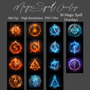 30 Magic Spell Overlays, Magic Spells Overlays, Photo Overlay, Photo ...