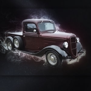 Gift for car lovers Custom Car portrait Man Cave photo Art Car poster Fathers Day Gift Hot Rod Portrait Fathers day muscle-car-custom-art