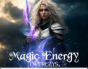 60 superposiciones de energía mágica, superposiciones de orbes mágicos, superposición de fotos, edición de fotos, archivo PNG para Photoshop, descarga digital, fondo de hadas, pt2