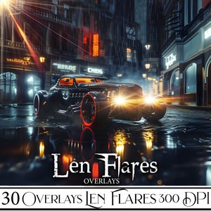 30 Len Flares Overlays, flare overlays, Photo Overlay, Photo Editing, PNG File For Photoshop, digital download,