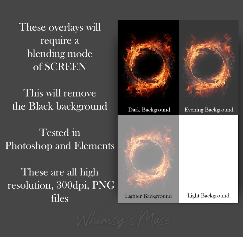 30 Fire Rings and Ball Overlays, Fire Ball Fire Rings Overlays, Photo