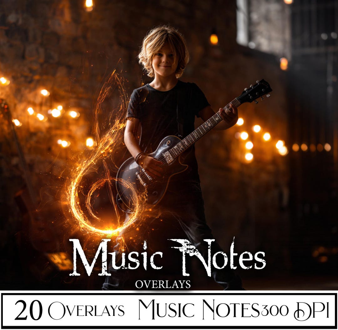 Music Notes Photo Booth 20 Music Notes Photo Overlays, Fantasy Photography Effects (PNG Digital ...