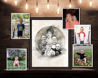 Large Custom Portrait from multiple photos, 11-13 people Merged into one group image, Large family group, Memorial Photo, Father's Day Gift