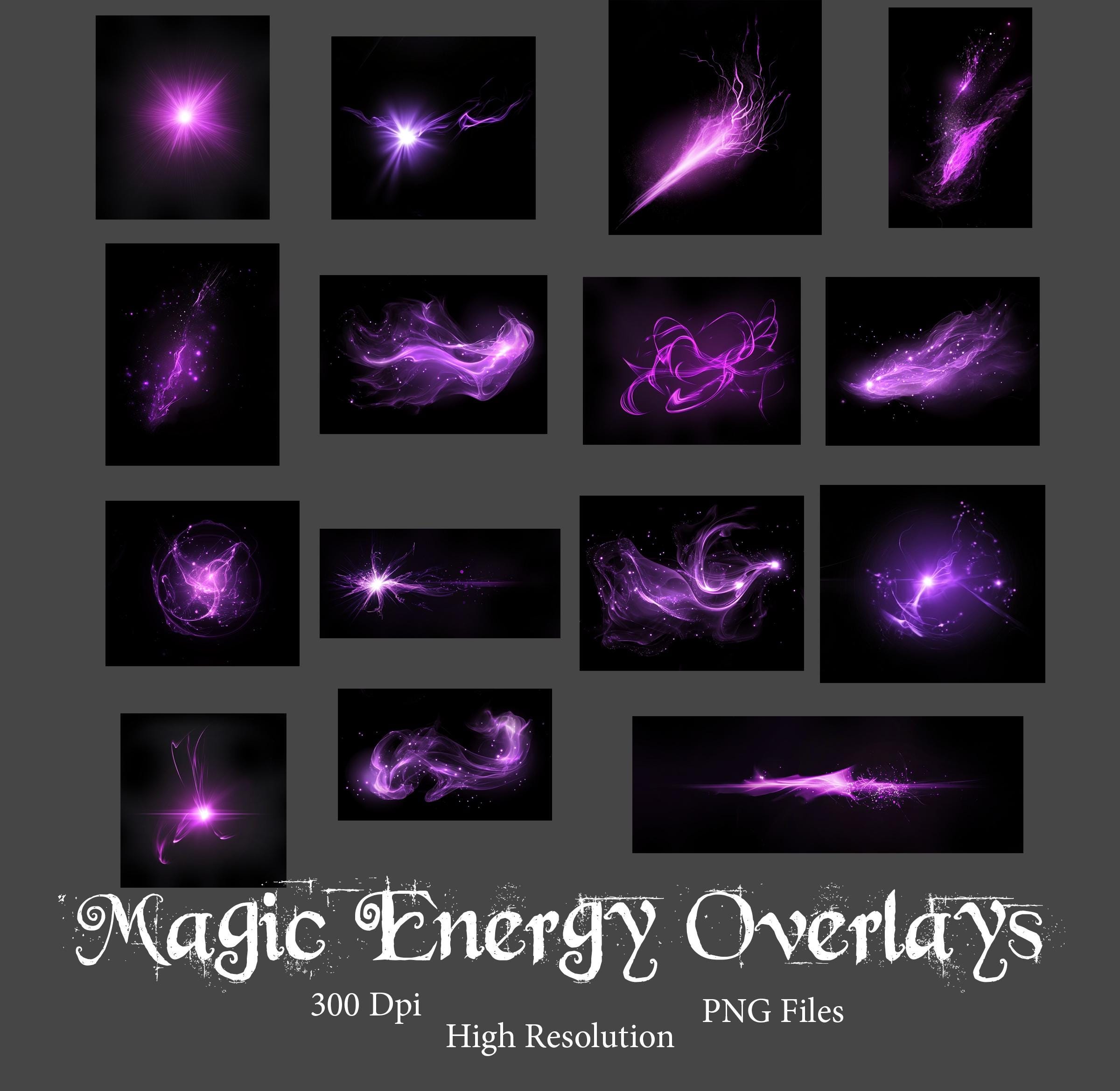 60 Magic Energy Photo Overlays, Fantasy Photography Effects (PNG ...
