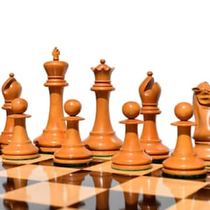 1855 Jaques Anderssen Series Boxwood & Ebony jaques luxury Chess Pieces 4.4&quot; staunton chess pieces--The Chess Empire