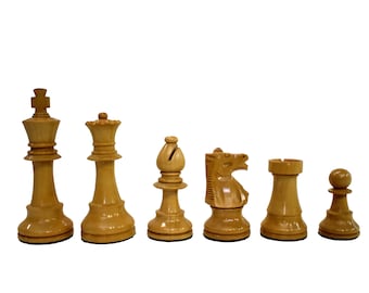 The Club Series wood chess Pieces 3.75" King  Boxwood & Sheesham luxury staunton chess pieces--The Chess Empire