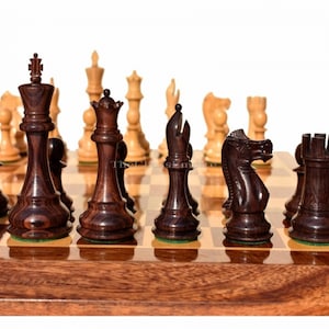 Players Series luxury chess pieces Boxwood & Rosewood 3.75&quot; staunton wood chess pieces- The Chess Empire