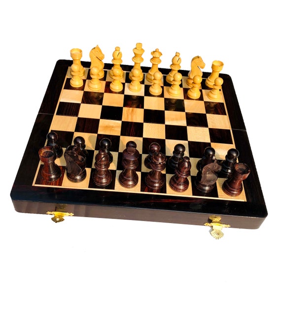 show original title Details about   Chess game solid wood folding magnetic precious Exchequer 39cm luxury pieces 