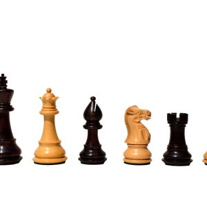 The Classic Series Exclusive Staunton chess pieces Boxwood/Rosewood 3&quot; King weighted luxury wood Staunton chess pieces-The Chess Empire