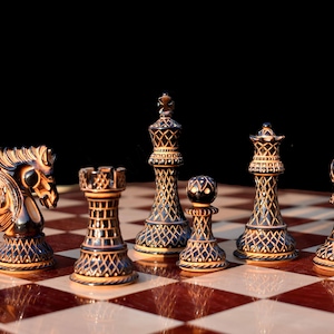 Limited Edition Designer Parker Series luxury handcrafted pieces Boxwood Burnt 4&quot; King Luxury staunton wood Chess Pieces --The Chess Empire