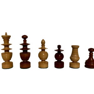 The Persian Series reproduction luxury chess pieces Boxwood & Antiqued Boxwood 2.75&quot; King weighted wooden chess pieces-The Chess Empire
