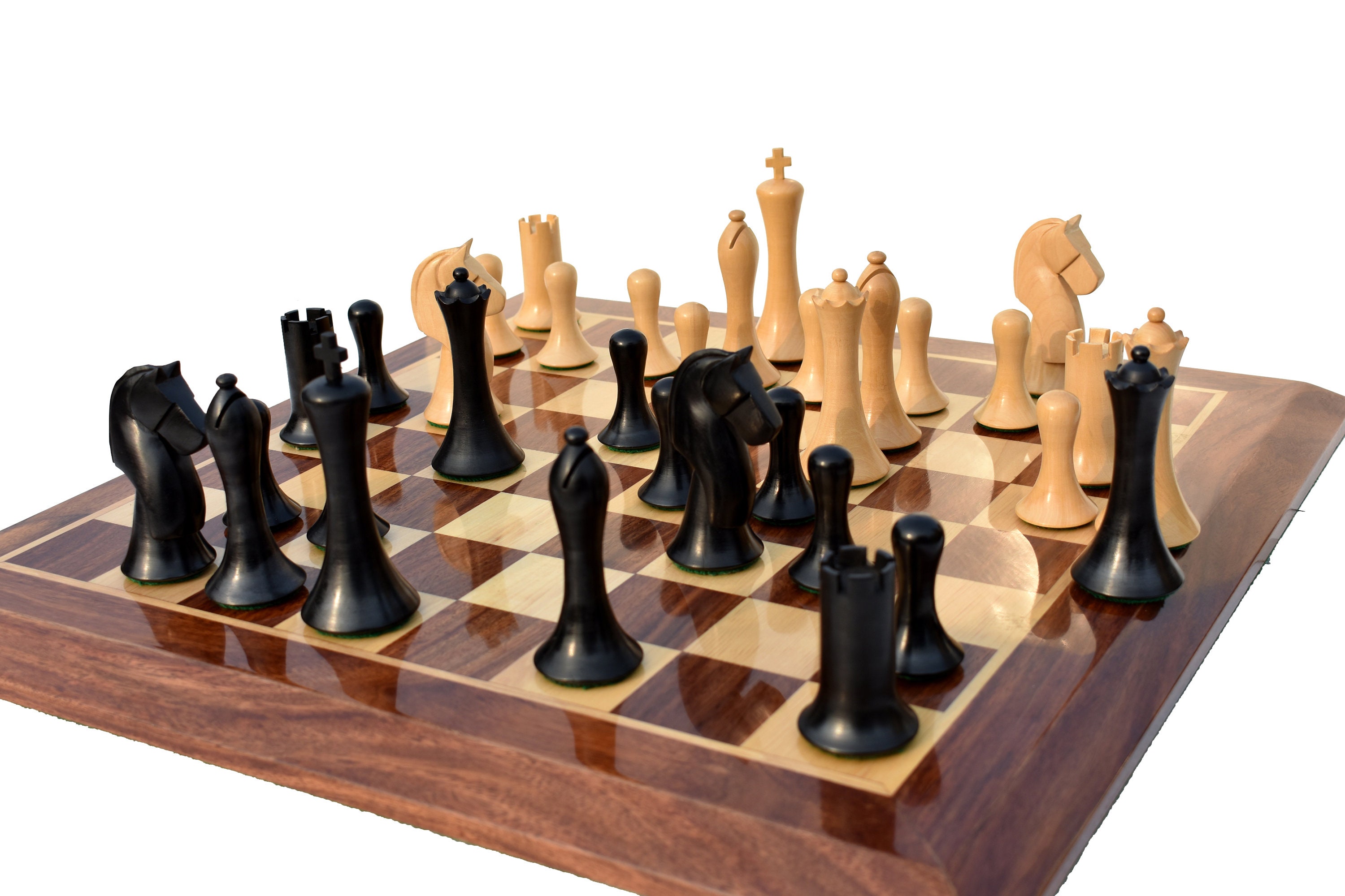 3.9 Ulbrich Series Wooden Chess Set with Extra Queens Modern Weighted  Chessmen