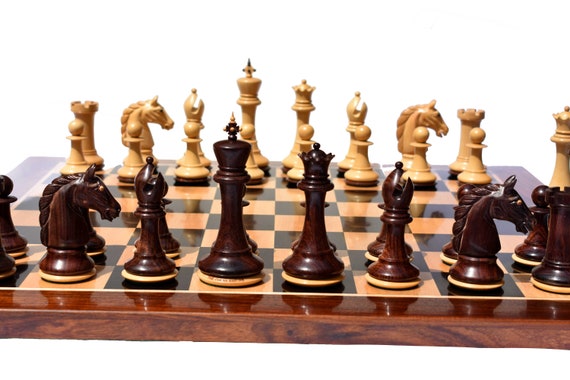 Wereldrecord Guinness Book roestvrij Bijdrage De Barbarian Knight complete luxe houten staunton schaakspel - Etsy België