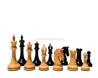 The King George Series luxury wood chess set chess pieces Boxwood & Ebony 3.75&quot; King staunton chess pieces ---The Chess Empire