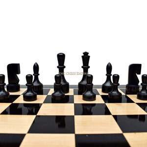 The Northern Art Series wood chess pieces 3.75 King Boxwood/Ebonized luxury wood chess piecesThe Chess Empire image 5