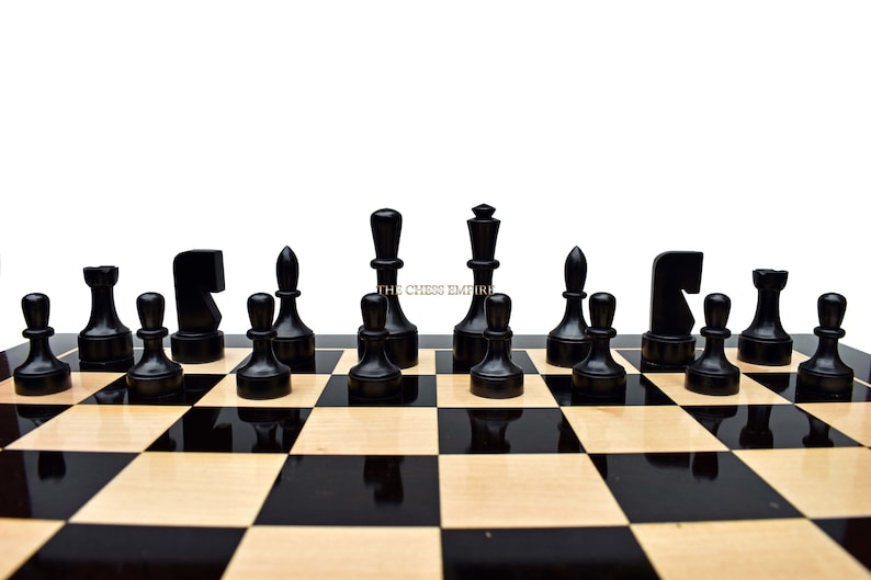 The Northern Art Series wood chess pieces 3.75 King Boxwood/Ebonized luxury wood chess piecesThe Chess Empire image 5