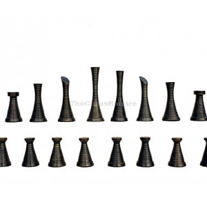 Designer Contemporary Brass luxury chess pieces Antique & Silver 4&quot; King Coated brass designer chess pieces--The Chess Empire