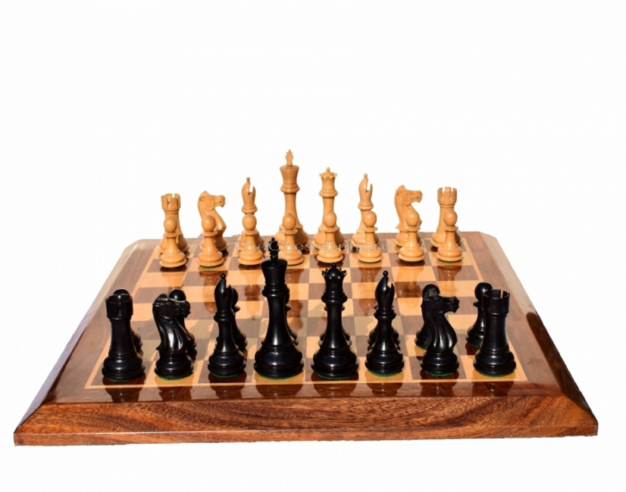 The Kings Crown Series Chess Pieces Boxwood & Padauk 4.25 King