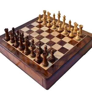 Combo of Collector Series Iv luxury chess set Boxwood & Sheesham 3&quot; King with 16&quot; exclusive Chess board complete chess set--The Chess Empire