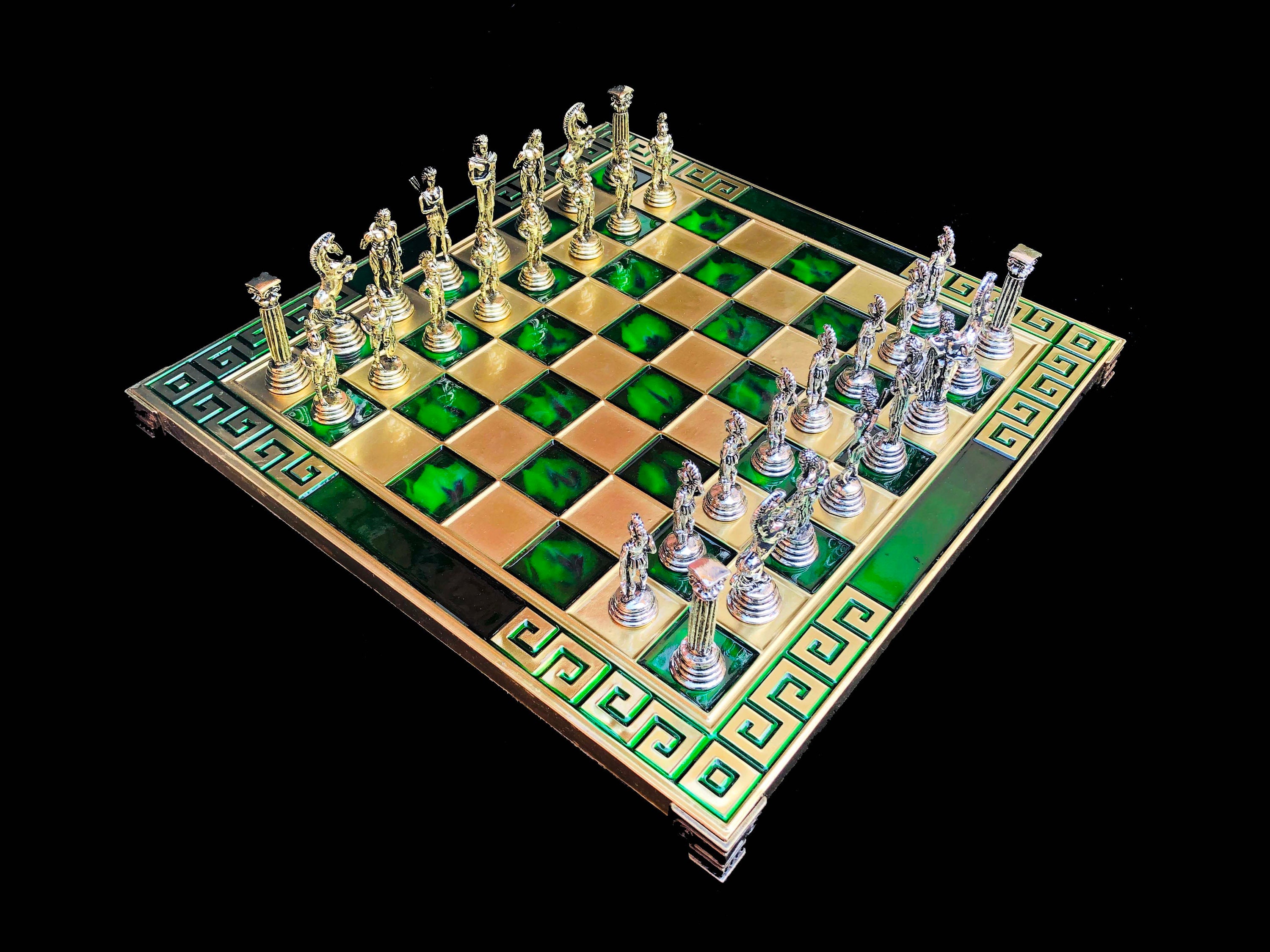 13 Luxury Desktop Archers Metal Chess Set with Case