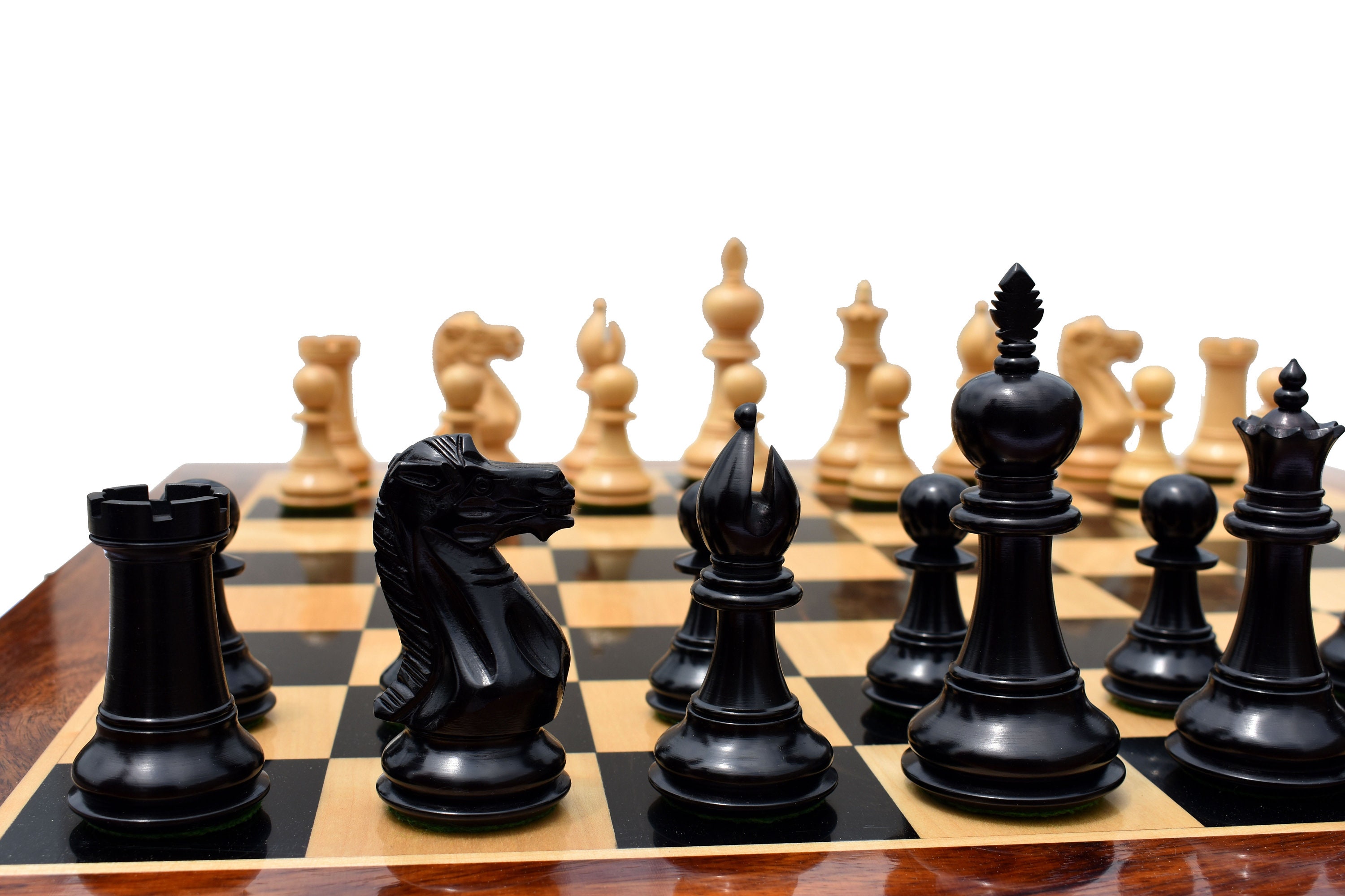 The Royal Knight Series Boxwood & Ebonized Luxury Wood Chess