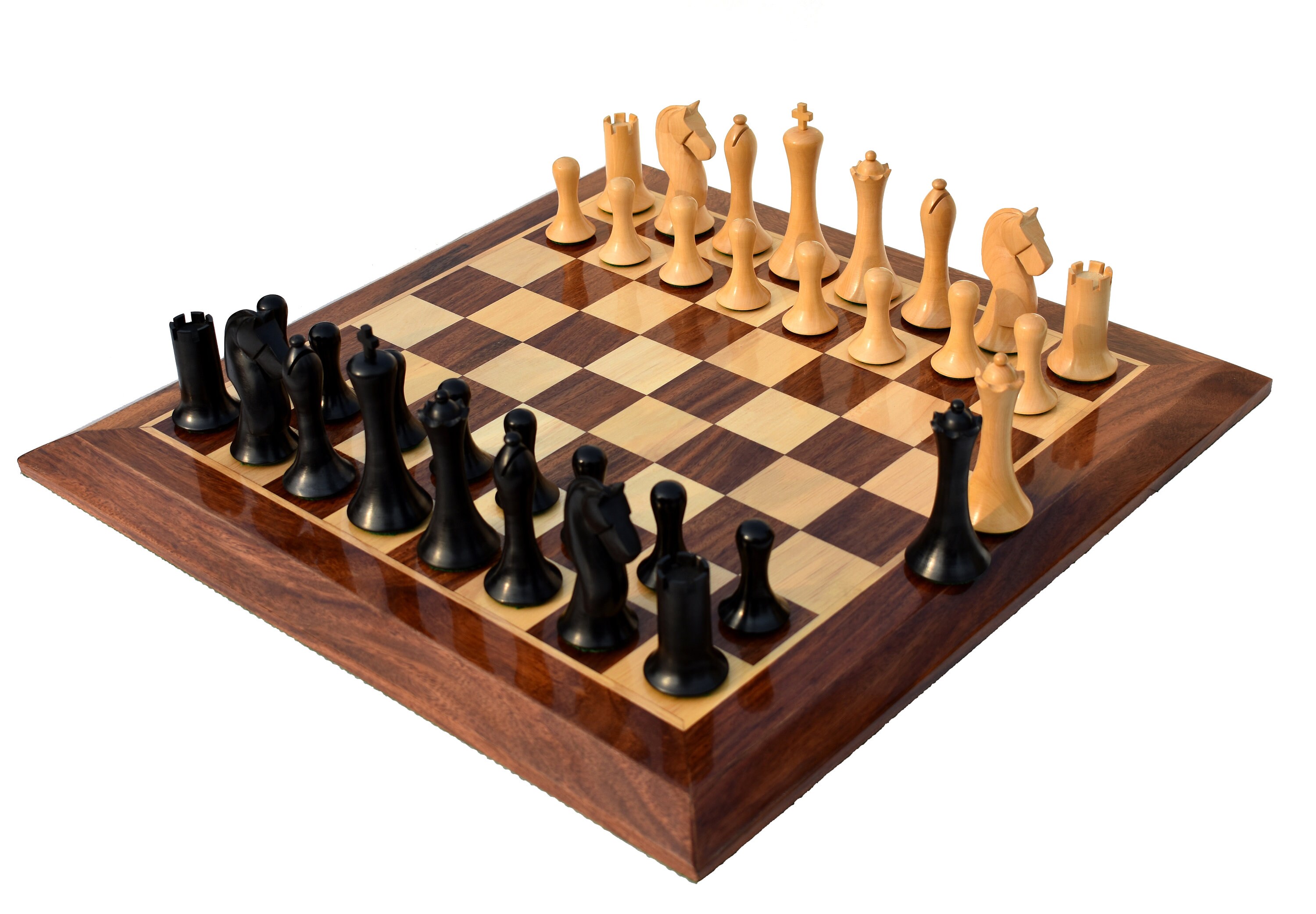 3.9 Ulbrich Series Wooden Chess Set with Extra Queens Modern Weighted  Chessmen