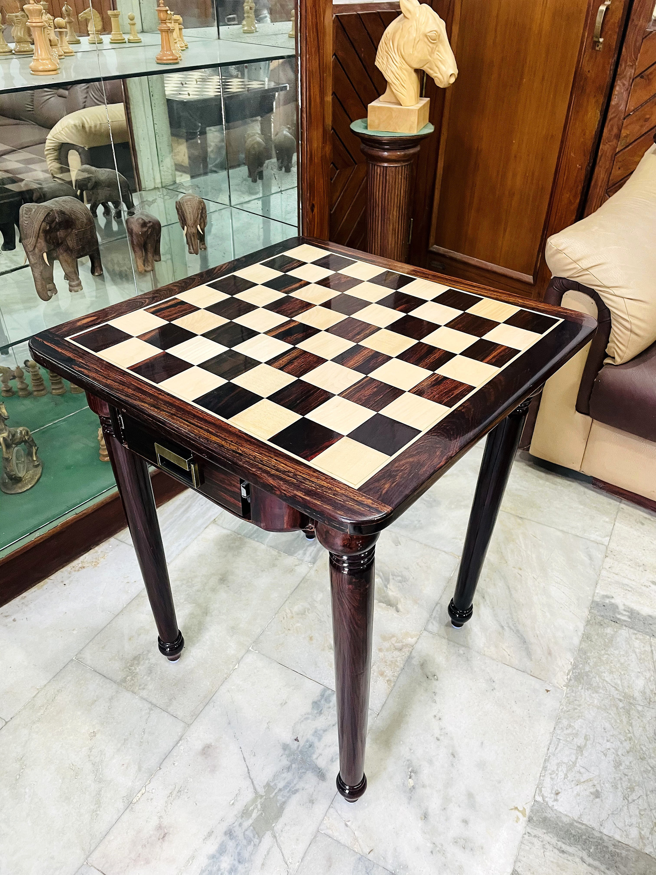 Luxury Rosewood & Maple Chess Pieces - Handmade Vintage Chess