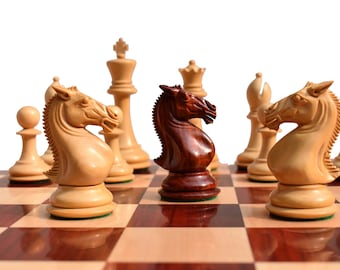 New Hasting Series staunton chess Pieces Boxwood & Padauk 4.25" king luxury staunton wood chess pieces -The Chess Empire