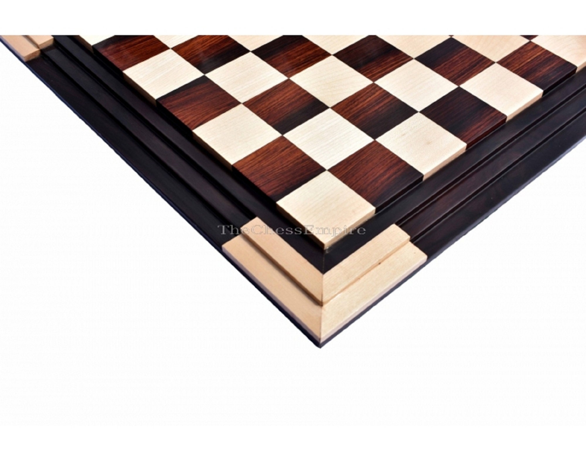 The Victoria Series Luxury Chess Table & Master Series Chess Pieces ,  American Maple & Golden Grain Rosewood , 2.5 Square