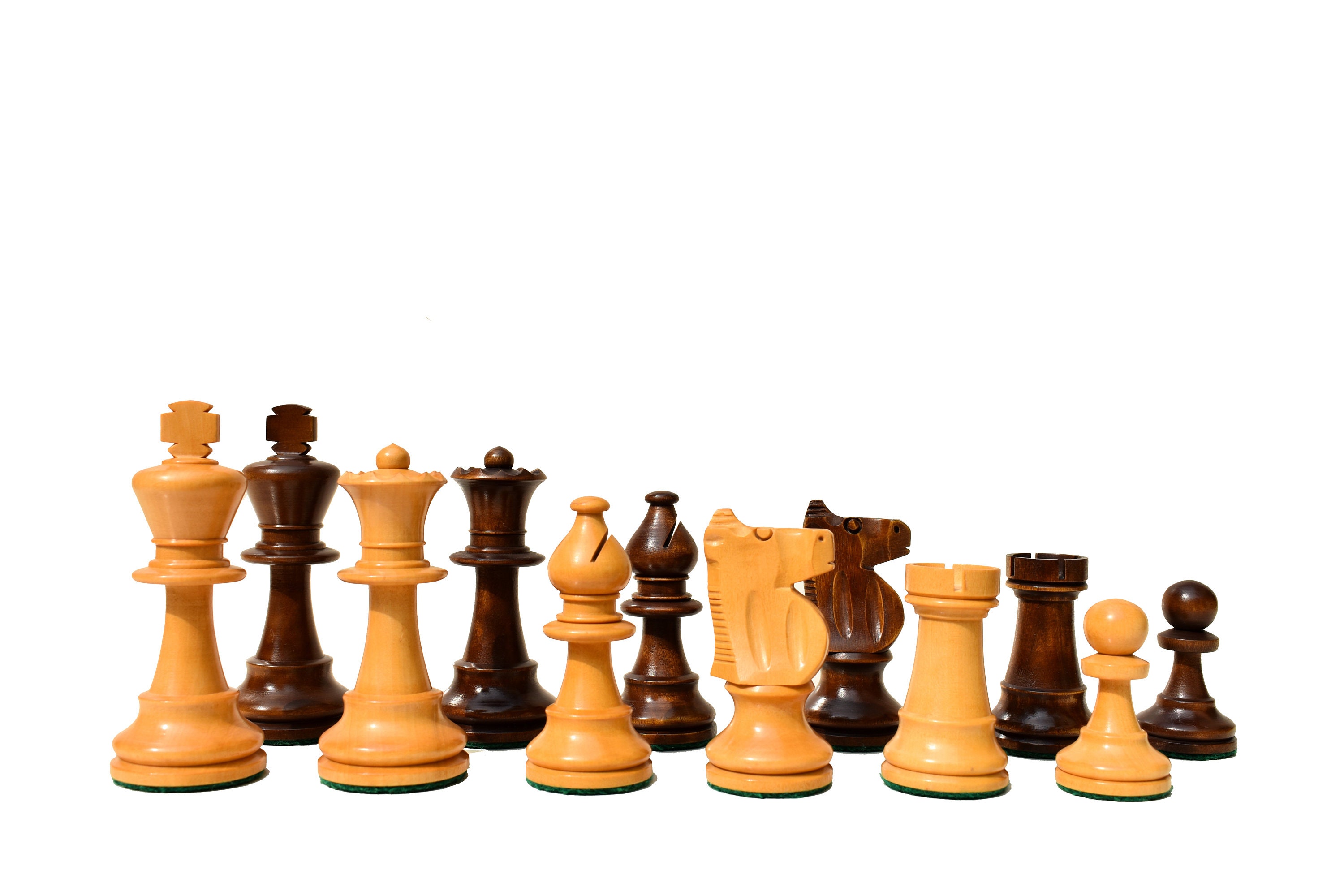 Repro 1890 French Lardy Staunton Chess Pieces Only Set – Ebonised & Boxwood