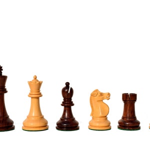 El juego de ajedrez de madera de lujo de la serie Reykjavik Piezas de ajedrez Boxwood / Rosewood 3.75 &quot;Piezas de ajedrez King staunton - El Imperio del Ajedrez